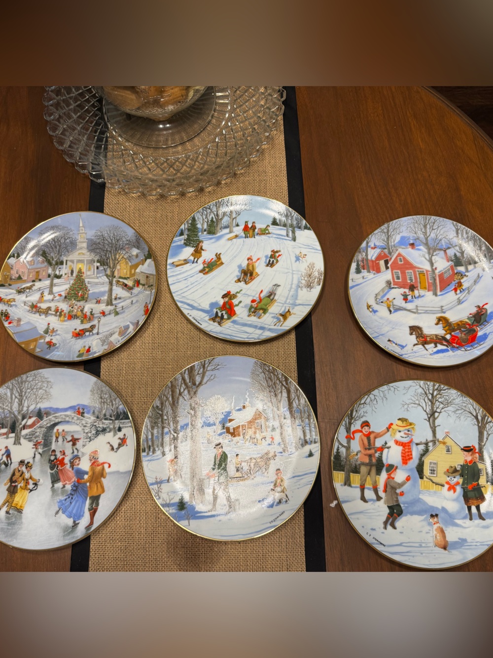 VINTAGE Danbury Mint Charlotte Sternberg matching registry lot  Plate Set of 6